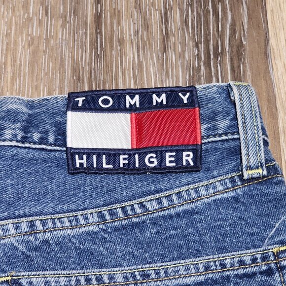 Vintage Tommy Hilfiger Tommy Jeans 31x30 Straight Leg Denim Blue USA Fabric Y2K - Picture 11 of 16